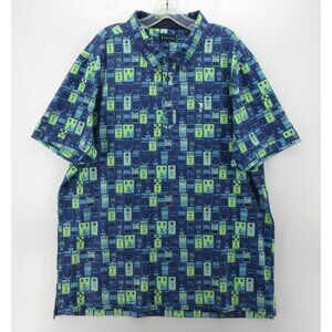William Murray Polo Shirt XL Golf Performance AOP Guitar Pedal Active